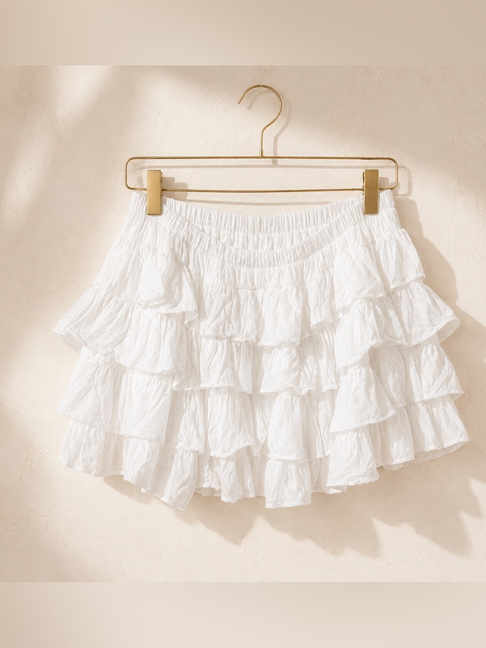 Altar’d State Rally Ruffle Mini Skort White Women’s Size M